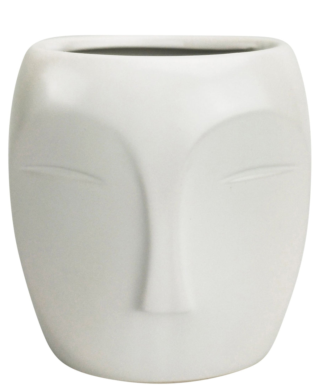 Aztec Face Vase - White Small
