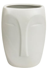 Load image into Gallery viewer, Aztec Face Vase - White Medium
